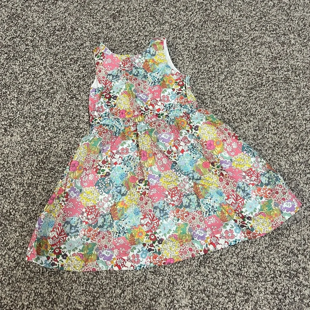 Girls' gathered-waist dress in Liberty® Patchwork Dream floral - Picture 2 of 5
